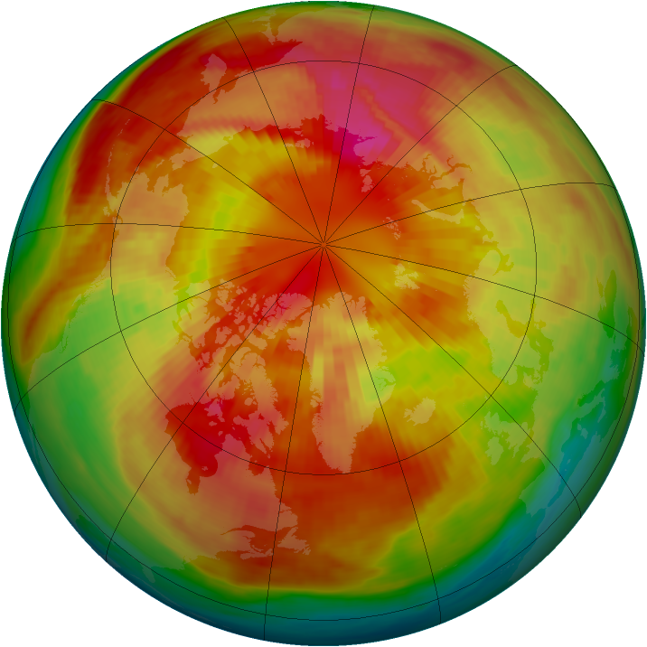 Arctic ozone map for 12 March 1981